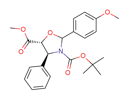 Molecular Structure of 670254-71-4 ((4S,5R)-3-tert-butoxycarbony-2-(4-anisy)-4-phenyl-5-oxazolidinecarboxylate)