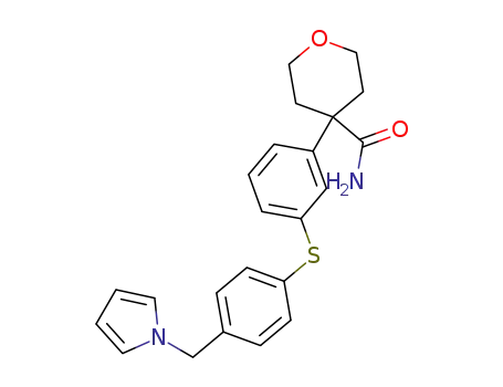 4-[3-[4-(pyrrol-1-ylmethyl)phenylthio]phenyl]-3,4,5,6-tetrahydro-2H-pyran-4-carboxamide