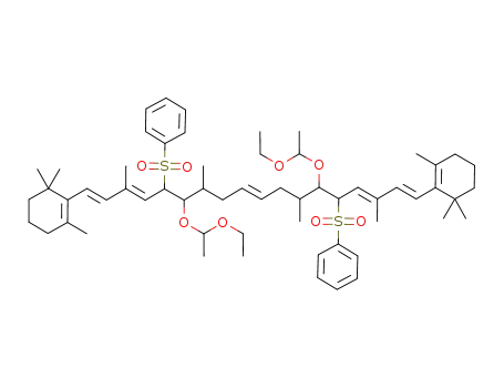 5,14-bis(benzenesulfonyl)-3,7,12,16-tetramethyl-1,18-bis(2,6,6-trimethyl-1-cyclohexenyl)octadeca-1,3,9,15,17-pentaene-6,13-diol bis(1-ethoxyethyl) ether