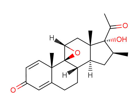 Molecular Structure of 37413-99-3 (9,11-Epoxy-16-methylpregna-1,4-dien-17-ol-3,20-dione)
