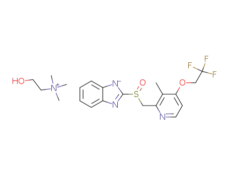 2-[3-methyl-4-(2,2,2-trifluoroethoxy)-pyridin-2-ylmethanesulfinyl]-1H-benzoimidazole choline salt