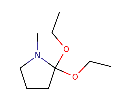 Molecular Structure of 826-41-5 (2,2-diethoxy-1-methylpyrrolidine)