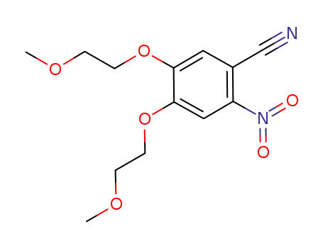 Molecular Structure of 236750-65-5 (4,5-Bis(2-methoxyethoxy)-2-nitrobenzonitrile)