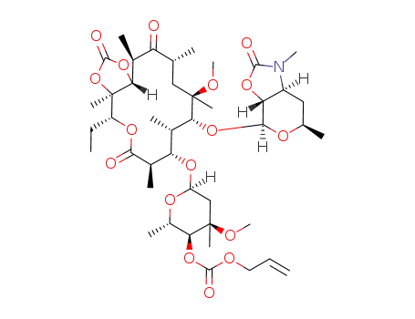 4''-O-(allyloxycarbonyl)-N-demethylclarithromycin 2',3'-carbamate-11,12-carbonate