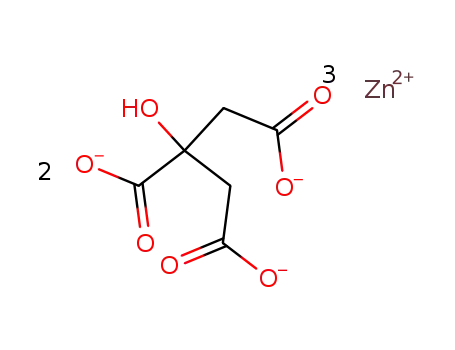 Molecular Structure of 5990-32-9 (Zinc citrate dihydrate)