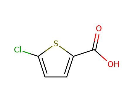 24065-33-6,5-Chlorothiophene-2-carboxylic acid,2-Chlorothiophene-5-Formic Acid;5-18-06-00177 (Beilstein Handbook Reference);2-Thiophenecarboxylic acid, 5-chloro-;5-Chloro-2-thiophenecarboxylic acid;5-chlorothiophene-2-carboxylate;