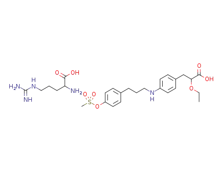 2-ethoxy-3-[4-{3-(4-methanesulfonyloxyphenyl) propylamino}phenyl]propionic acid arginine salt