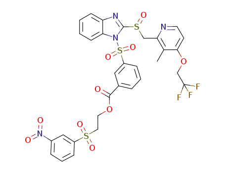 3-{2-[3-methyl-4-(2,2,2-trifluoroethoxy)pyridin-2-ylmethanesulfinyl]benzimidazole-1-sulfon-yl}benzoic acid 2-(3-nitrobenzenesulfonyl)ethyl ester