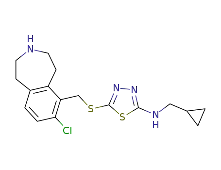 7-chloro-6-[5-(cyclopropylmethyl-amino)-[1,3,4]thiadiazol-2-ylthiomethyl]-2,3,4,5-tetrahydro-1H-benzo[d]azepine