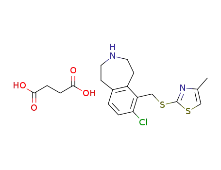 7-chloro-6-(4-methyl-thiazol-2-ylthiomethyl)-2,3,4,5-tetrahydro-1H-benzo[d]azepine succinate