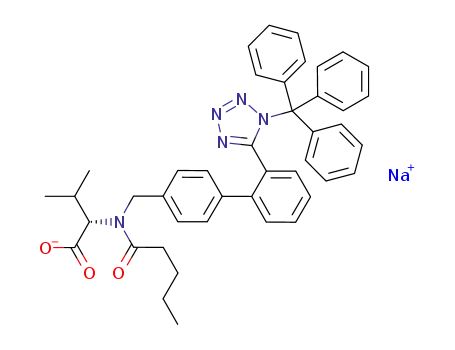 sodium N-pentanoyl-N-[{2'-(1-(triphenylmethyl)-1H-tetrazol-5-yl)-1,1'-biphenyl-4-yl}methyl]-L-valinate