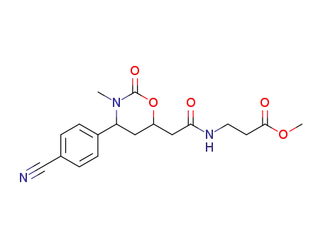 3-[[4(S)-(4-cyanophenyl)tetrahydro-3-methyl-2-oxo-2H-1,3-oxazin-6(R)-yl]acetyl]aminopropionic acid methyl ester