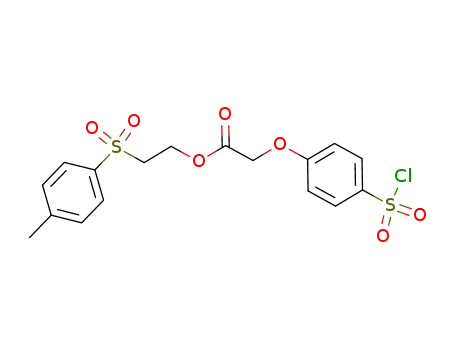 Molecular Structure of 651728-13-1 (Acetic acid, [4-(chlorosulfonyl)phenoxy]-,
2-[(4-methylphenyl)sulfonyl]ethyl ester)