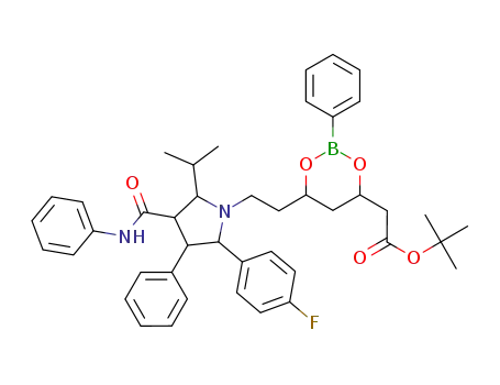 (6-{2-[2-(4-fluoro-phenyl)-5-isopropyl-3-phenyl-4-phenylcarbamoyl-pyrrolidin-1-yl]-ethyl}-2-phenyl-[1,3,2]dioxaborinan-4-yl)-acetic acid ter-butyl ester