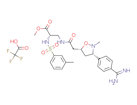 Cis-3-[2-[2-methyl-3-(4-amidinophenyl)-isoxazolidin-5-yl]-acetyl]amino-N-(3-methylphenylsulfonyl)-L-alanine methyl ester monotrifluoroacetic acid