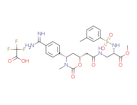 Cis-3-[[[4-[4-(aminoiminomethyl)phenyl]tetrahydro-3-methyl-2-oxo-2H-1,3-oxazin-6-yl]acetyl]amino]-N-[(3-methylphenyl)sulfonyl]-L-alanine methyl ester monotrifluoroacetic acid
