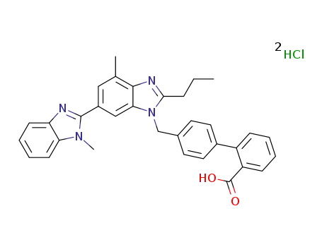 4'-[4-methyl-6-(1-methyl-1H-benzimidazol-2-yl)-2-propyl-1H-benzimidazol-1-ylmethyl]biphenyl-2-carboxylic acid dihydrochloride