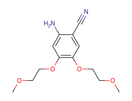Molecular Structure of 950596-58-4 (2-Amino-4,5-bis(2-methoxyethoxy)benzonitrile)