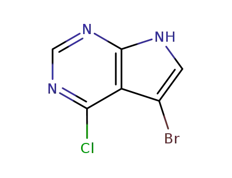 Molecular Structure of 22276-95-5 (5-Bromo-4-chloro-7H-pyrrolo[2,3-d]pyrimidine)