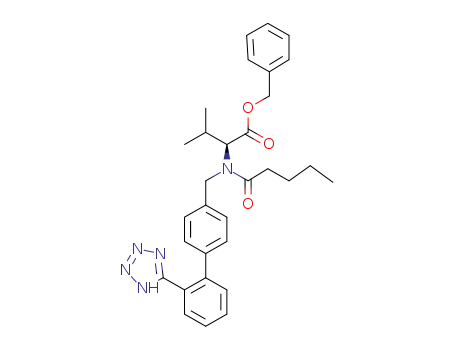 Molecular Structure of 137863-20-8 (N-[2’-(1H-tetrazol-5-yl)biphenyl-4-yl  methyl]-N-Valeryl-(L)-Valine  benzyl  ester)