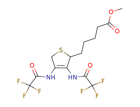 2-Thiophenepentanoic acid, 2,5-dihydro-3,4-bis[(trifluoroacetyl)amino]-, methyl ester