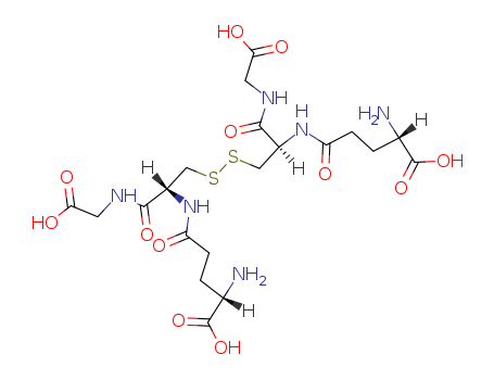 27025-41-8,L(-)-Glutathione,Glutamine,N,N'-[dithiobis[1-[(carboxymethyl)carbamoyl]ethylene]]di- (7CI);Glutamine,N,N'-[dithiobis[1-[(carboxymethyl)carbamoyl]ethylene]]di-, L- (8CI);GSSG;Glutathione disulphide;Glutathione, disulfide;Glutathione, oxidized;Glutathione-S-S-glutathione;Glutathione-SSG;Glutathone disulfide;OxidizedL-glutathione;Oxidized glutathione;Oxiglutatione;