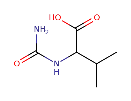 Molecular Structure of 26081-00-5 (3-METHYL-2-UREIDO-BUTYRIC ACID)