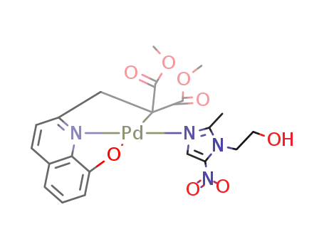 metronidazole{2-(2,2-bis(methoxycarbonyl)ethyl)-8-quinolinol-C,N,O}palladium(II)