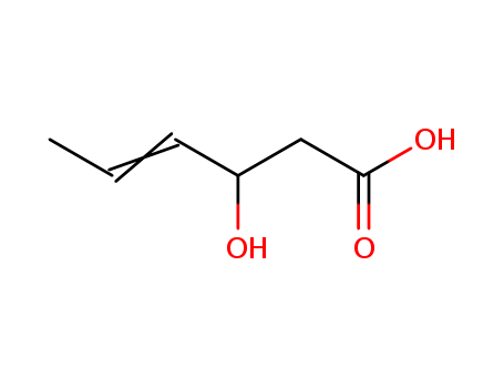 Molecular Structure of 13893-40-8 (4-Hexenoic acid, 3-hydroxy-)