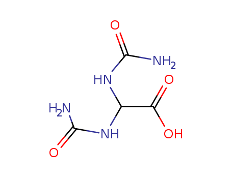 99-16-1,ALLANTOIC ACID,Aceticacid, bis[(aminocarbonyl)amino]- (9CI);Acetic acid, diureido- (7CI,8CI);Allantoic acid (6CI);bis(carbamoylamino)acetic acid;2,2-di[(aminocarbonyl)amino]acetic acid;Acetic acid, bis[(aminocarbonyl)amino]-;Bis(carbamoylamino)acetic acid;