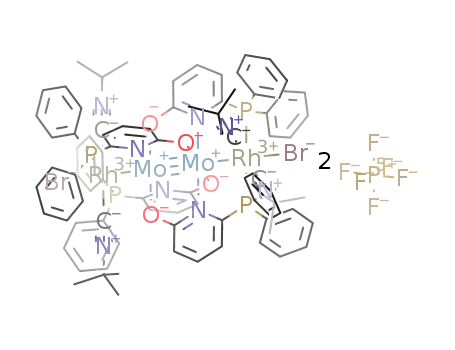 [Mo2Rh2(Br)2((t)BuNC)4(6-diphenylphosphino-2-pyridonate)4](PF6)2