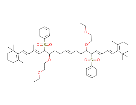 all-(E)-5,14-bis(benzenesulfonyl)-3,7,12,16-tetramethyl-1,18-bis(2,6,6-trimethyl-1-cyclohexenyl)octadeca-1,3,9,15,17-pentene-6,13-diol bis(1-ethoxyethyl)ether