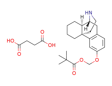 (+)-(morphinan-3-yloxy)methyl pivalate succinic acid