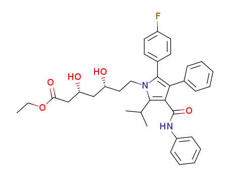 ethyl (3R,5R)-7-(2-(4-fluorophenyl)-5-isopropyl-3-phenyl-4-(phenylcarbamoyl)-1H-pyrrol-1-yl)-3,5-dihydroxyheptanoate