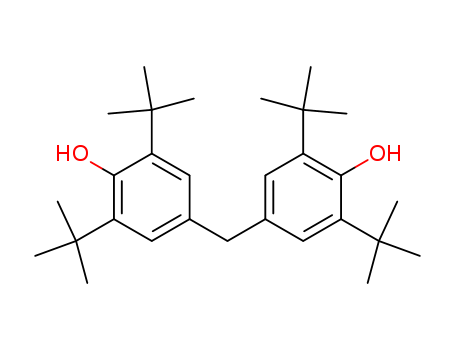 118-82-1,4,4'-Methylenebis(2,6-di-tert-butylphenol),Phenol,4,4'-methylenebis[2,6-di-tert-butyl- (6CI,8CI);3,3',5,5'-Tetra-tert-butyl-4,4'-dihydroxydiphenylmethane;Agidol 23;Antioxidant 4426;Antioxidant 702;Antioxidant 728;Antioxidant E 702;Binox M;Bis(3,5-di-tert-butyl-4-hydroxyphenyl)methane;Bis(4-hydroxy-3,5-di-tert-butylphenyl)methane;Di(3,5-di-tert-butyl-4-hydroxyphenyl)methane;Ethanox 4702;Ethanox 702;Ethyl 728;Ethyl Antioxidant 702;H 301/92;Hitec 4702;Ionox 220;Ionox 220Antioxidant;LZ-MB 1;MB 1;MB 1 (antioxidant);NSC 30551;Vanlube DTB;