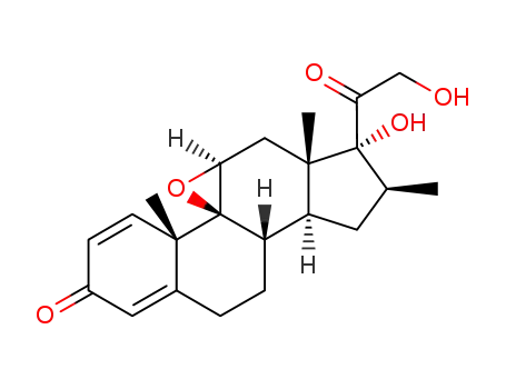 Molecular Structure of 981-34-0 (9beta,11beta-Epoxy-17alpha,21-dihydroxy-16beta-methylene-pregna-1,4-diene-3,20-dione)