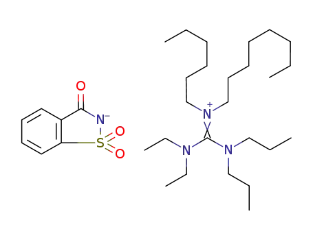 N,N-diethyl-N',N'-di-n-propyl-N''-n-hexyl-N''-n-octylguanidinium saccharinate
