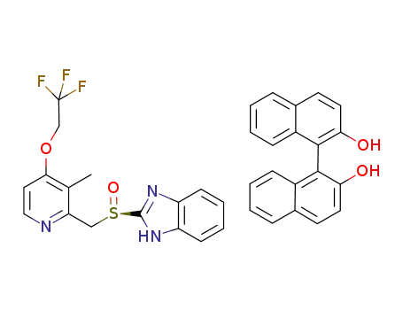 (R)-2-[[[3-methyl-4-(2,2,2-trifluoroethoxy)-2-pyridinyl]methyl]sulfinyl]-1H-benzimidazole R-(+)-2,2'-dihydroxy-1,1'-binaphthyl