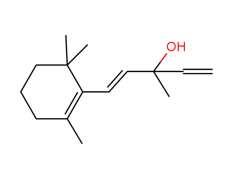 Molecular Structure of 59057-30-6 ((E)-(±)-3-methyl-1-(2,6,6-trimethylcyclohex-1-en-1-yl)penta-1,4-dien-3-ol)