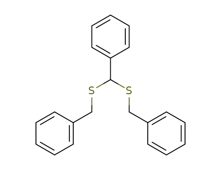 Molecular Structure of 5418-20-2 (({[(benzylsulfanyl)(phenyl)methyl]sulfanyl}methyl)benzene)