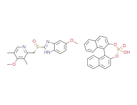 (S)-5-methoxy-2-[(S)-[(4-methoxy-3,5-dimethyl-2-pyridinyl)methyl]sulfinyl]-1H-benzimidazole (R)-1,1'-binaphthyl-2,2'-diyl hydrogen phosphate