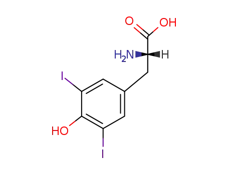 Molecular Structure of 300-39-0 (3,5-Diiodo-L-tyrosine dihydrate)