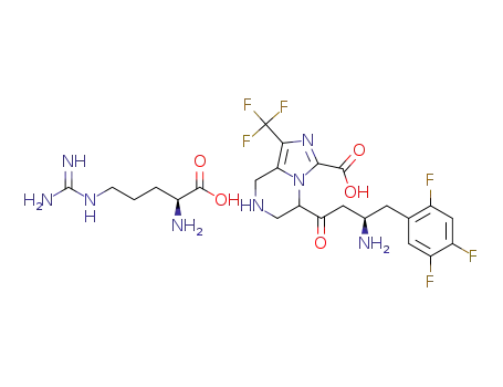(R)-7-[3-amino-4-(2,4,5-trifluorophenyl)butanoyl]-3-trifluoromethyl-5,6,7,8-tetrahydro-imidazo[1,5-a]pyrazine-1-carboxylic acid (2S)-2-amino-5-guanidino-pentanoic acid