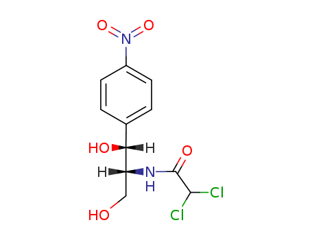 56-75-7,Chloramphenicol,Acetamide, 2, 2-dichloro-N-[2-hydroxy-1- (hydroxymethyl)-2-(4-nitrophenyl)ethyl]- , [R-(R*,R*)]-;Tega-Cetin;Tevcosin;D(-)-threo-2-Dichloroacetamido-1-p-nitrophenyl-1,3-propanediol;Chlorocaps;D-(-)-threo-1-p-Nitrophenyl-2-dichloracetamido-1,3-propanediol;Isophenicol;Comycetin;Acetamide, 2, 2-dichloro-N-[.beta.-hydroxy-.alpha.- (hydroxymethyl)-p-nitrophenet hyl]-, D-threo-(-)-;CPh;Synthomycine;Anacetin;Amphicol;Acetamide, 2, 2-dichloro-N-[.beta.-hydroxy-.alpha.-(hydroxymethyl)-p-nitrophenet hyl]-,D-(-)-threo-;Mycinol;Synthomycetin;D-threo-N-(1, 1-Dihydroxy-1-p-nitrophenylisopropyl)dichloroacetamide;Leukomyan;Medichol;Otophen;Ophtochlor;Biocetin;D-(-)-Chloramphenicol;Chlorocid;Chloro-25 vetag;D-(-)-threo-alpha, alpha-Dichloro-N-(beta-hydroxy-alpha-(hydroxymethyl)-p-nitrophenethyl)acetamide;Chlomin;2,2-dichloro-N-[(1R,2R)-1,3-dihydroxy-1-(4-nitrophenyl)propan-2-yl]acetamide;Halomycetin;Enteromycetin;Ronphenil;Pantovernil;Myclocin;Cloramidina;Viceton;Levoplast;D-(-)-threo-2, 2-Dichloro-N-[.beta.-hydroxy-.alpha.-(hydroxymethyl)]-p-nitrophene thylacetamide;Cloramficin;Tifomycin;Austracol;Alficetyn;Chloricol;Paraxin;Dextromycetin;Chloramfilin;Soluthor;Cloromisan;Ismicetina;I 337A;Ciplamycetin;Chloroptic;Chloramphenicol Levo/palmitate/L-base;D-threo-Chloramphenicol;Chlorocol;Chlorocidin C;(-)-Chloramphenicol;Catilan;Chloramphenicol-levo;D-threo-N-Dichloroacetyl-1-p-nitrophenyl-2-amino-1,3-propanediol;Farmicetina;Biophenicol;Chloromycetin (TN);Chloroject L;Tiromycetin;Loromisin;Pentamycetin;Ambofen;Doctamicina;Cloramicol;2,2-Dichloro-N-(2-hydroxy-1-(hydroxymethyl)-2-(4-(hydroxy(oxido)amino)phenyl)ethyl)acetamide, (1R, 2R)-;;Chlomycol;Sintomicetina;GlovesGloveticol;Chlora-Tabs;Aquamycetin;2,2-dichloro-N-[(1S,2R)-1,3-dihydroxy-1-(4-nitrophenyl)propan-2-yl]acetamide;Chlorocide;Leukomycin;Acetamide,2,2-dichloro-N-[(1R,2R)-2- hydroxy-1-(hydroxymethyl)-2-(4-nitrophenyl)- ethyl]-;Oleomycetin;Klorocid S;Loromisan;Detreomycine;Hortfenicol;Chloramsaar;Novomycetin;Micochlorine;Normimycin V;Isicetin;Chlorovules;Prestwick_51;Sno-Phenicol;D-threo-1-(p-Nitrophenyl)-2-(dichloroacetylamino)-1,3-propanediol;Chlornitromycin;Rivomycin;Chloramficin;Clorosintex;Acetamide, 2, 2-dichloro-N-[.beta.-hydroxy-.alpha.-(hydroxymethyl)-p-nitrophenet hyl];Isopto fenicol;Desphen;Intramycetin;Levomitsetin;Tifomycine;Unimycetin;Microcetina;Mychel;Glorous;Detreomycin;Chloromax;Leukamycin;D-(-)-2, 2-Dichloro-N-(.beta.-hydroxy-.alpha.-(hydroxymethyl)-p-nitrophenyl -ethyl)acetamide;Chemicetin;Chemicetina;Chloromycetin;Novophenicol;Levomycetin;