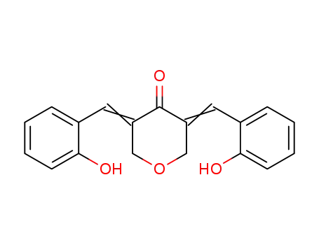 Molecular Structure of 342807-90-3 (4H-Pyran-4-one, tetrahydro-3,5-bis[(2-hydroxyphenyl)methylene]-)