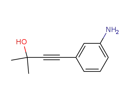 Molecular Structure of 69088-96-6 (4-(3-AMINOPHENYL)-2-METHYL-3-BUTYN-2-OL)