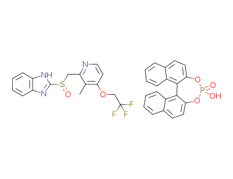 (R)-2-[[[3-methyl-4-(2,2,2-trifluoroethoxy)-2-pyridinyl]methyl]sulfinyl]-1H-benzimidazole (R)-1,1'-binaphthyl-2,2'-diyl hydrogen phosphate
