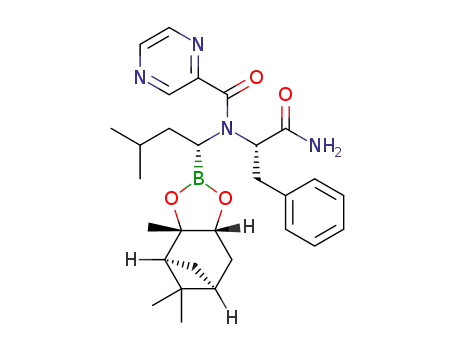 N-{(1R)-3-methyl-1-[(3aS,4S,6S,7aR)-3a,5,5-trimethylhexahydro-4,6-methano-1,3,2-benzodioxaborol-2-yl]butyl}-Nα-(pyrazin-2-ylcarbonyl)-L-phenylalaninamide