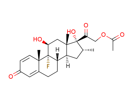 1177-87-3,Dexamethasone-17-acetate,Dex-Cortideltacetate;Dexa-Cortisyl;Fortecortin;Fortecortin (crystal suspension);Pregna-1,4-diene-3,20-dione,21-(acetyloxy)-9-fluoro-11,17-dihydroxy-16-methyl-, (11b,16a)-;Pregna-1,4-diene-3,20-dione,9-fluoro-11b,17,21-trihydroxy-16a-methyl-, 21-acetate (6CI,8CI);16a-Methyl-9a-fluoroprednisolone 21-acetate;Dalalone DP;Dalalone LA;Decadron LA;Decadronal;Dectancyl;Dexamethasone acetate;