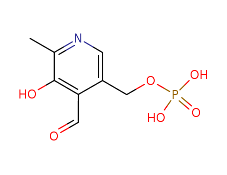 54-47-7,Pyridoxal phosphate,Pyridoxalphosphate (6CI);Pyridoxal, 5-(dihydrogen phosphate) (8CI);2-Methyl-3-hydroxy-4-formyl-5-pyridylmethylphosphoricacid;3-Hydroxy-5-(hydroxymethyl)-2-methylisonicotinaldehyde 5-phosphate;Apolon B6;Biosechs;Codecarboxylase;Coenzyme B6;Hairoxal;Hexermin P;Hi-Pyridoxin;Hiadelon;NSC 82388;PAL-P;